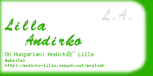 lilla andirko business card